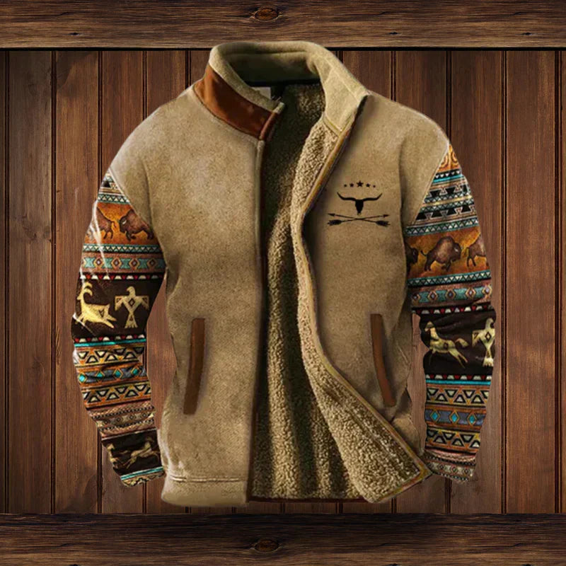 Stijlvolle heren western jas. Warme winterjas met karakter voor een casual herenmode look.