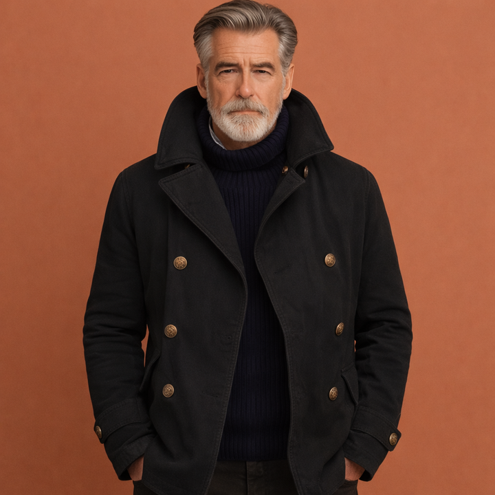 Comfortabele, moderne heren winterjas met knoopsluiting. Ideaal voor zowel casual als zakelijke wintermode.