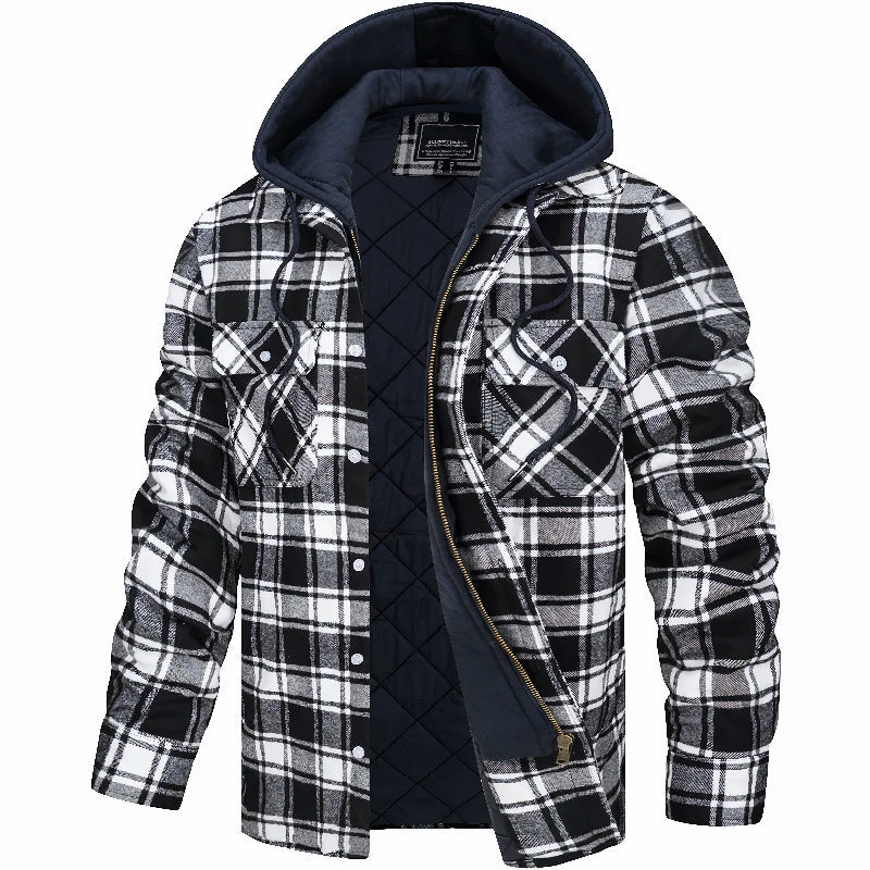 Casual heren winterjas met modern design, snelle sluiting en praktische zakken.