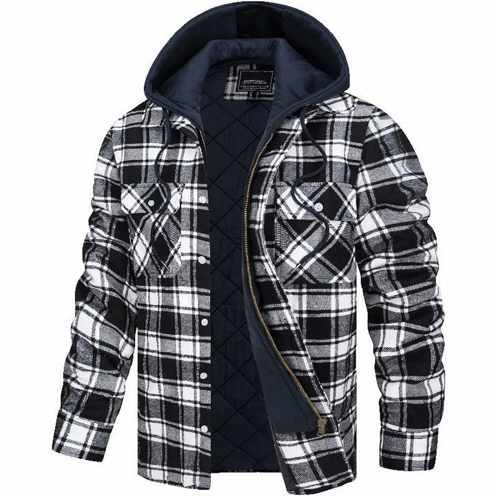 Casual heren winterjas met modern design, snelle sluiting en praktische zakken.