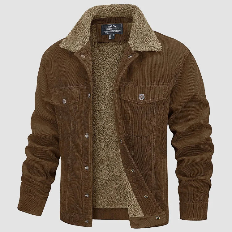 Stijlvolle heren winterjas met warme capuchon, perfect voor koud weer en casual herfstoutfits.