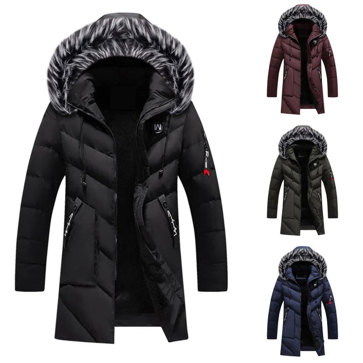Zachte voering en isolatie van de warme heren winterjas parka. Maximaal comfort en stijl voor koude dagen.