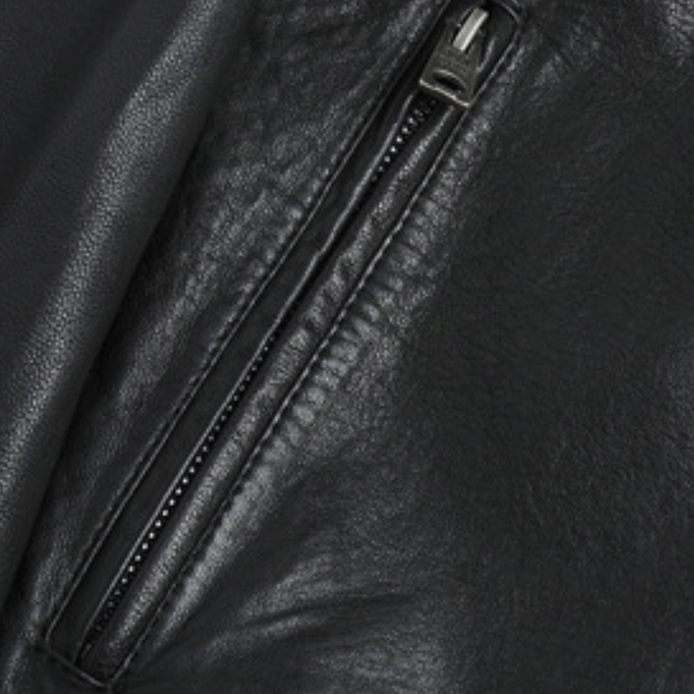 Detailopname van de comfortabele stof van de moderne herenjas. Perfecte kwaliteit voor bovenkleding.
