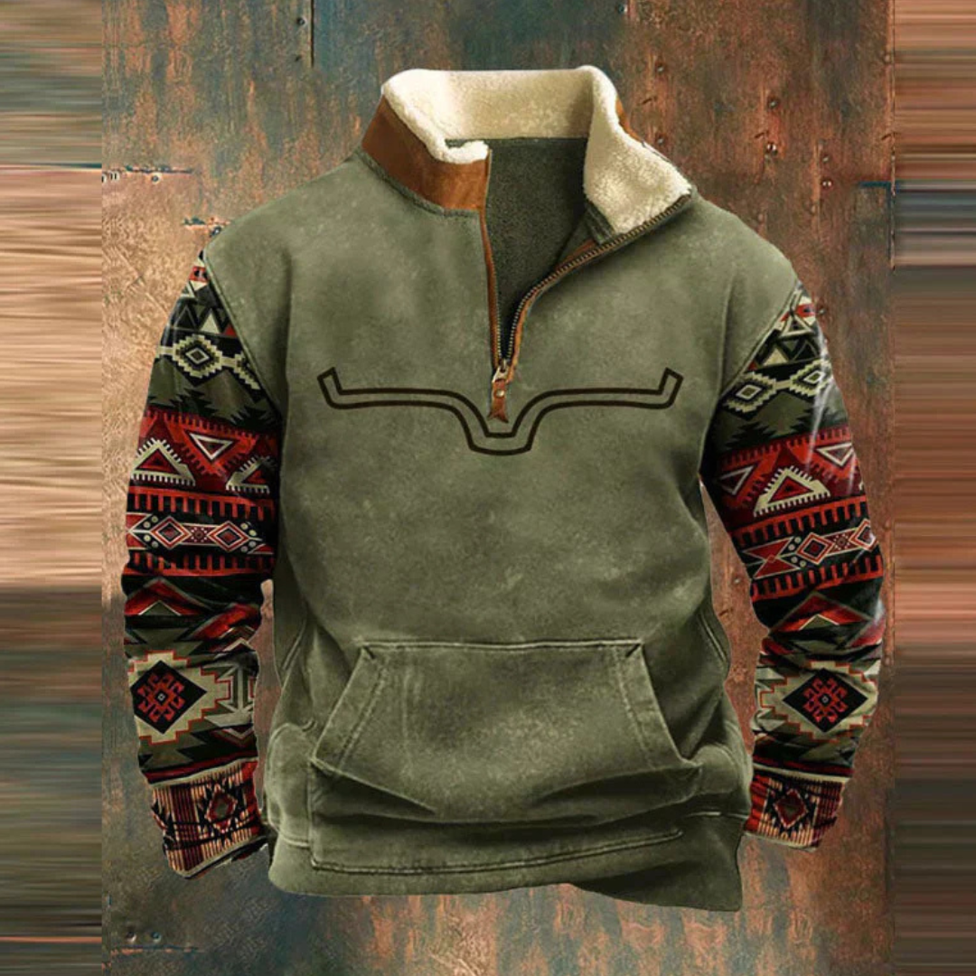 Stijlvolle herenpullover met halve ritssluiting, perfect voor een casual maar modieuze look. Comfortabele vrijetijdskleding.