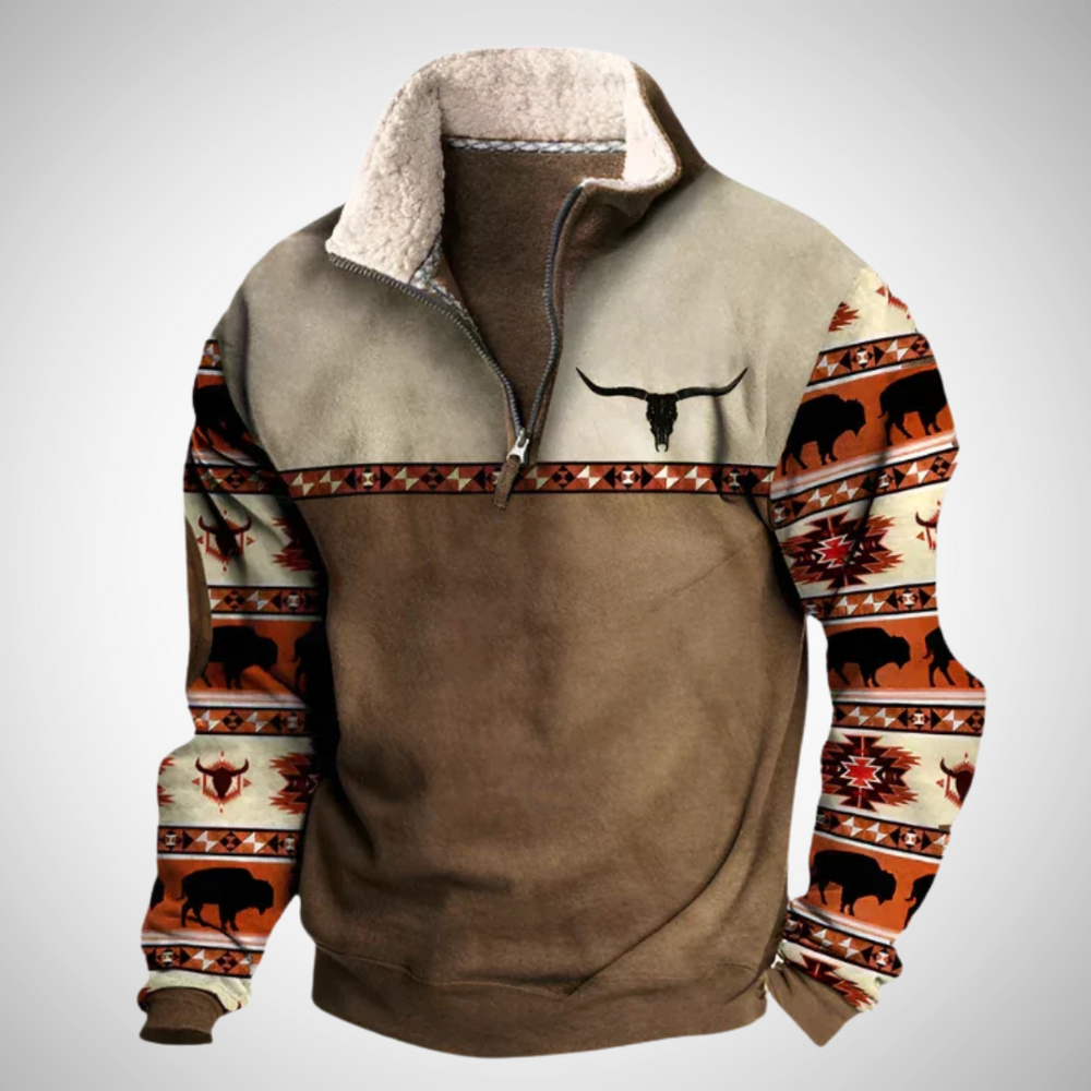 Comfortabele herenpullover met sportieve halve rits. Ideaal voor herenkleding, casual of als vrijetijdskleding.