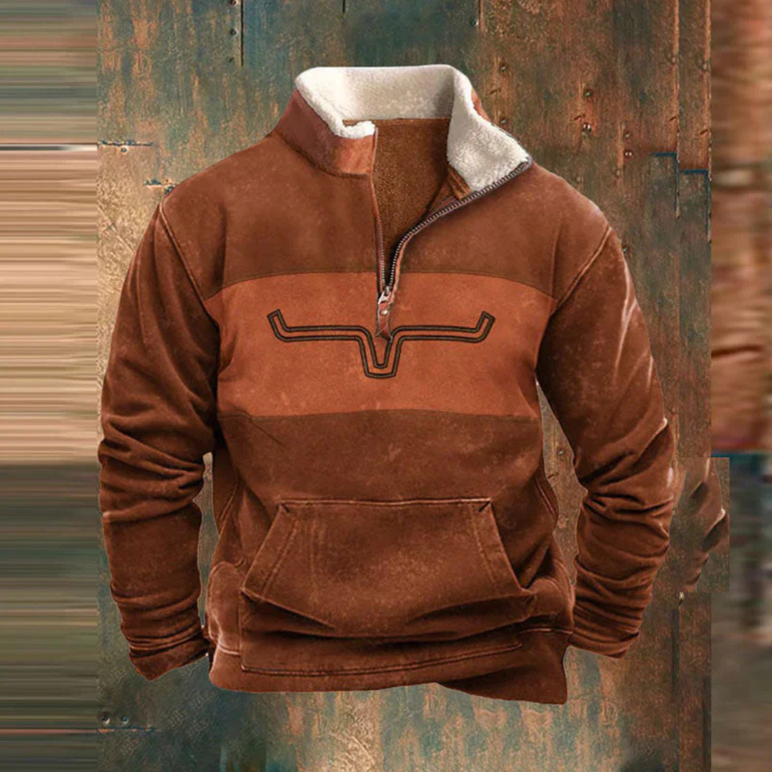 Modieuze herenpullover met halve ritssluiting, veelzijdig en stijlvol voor elke casual of sportieve gelegenheid.