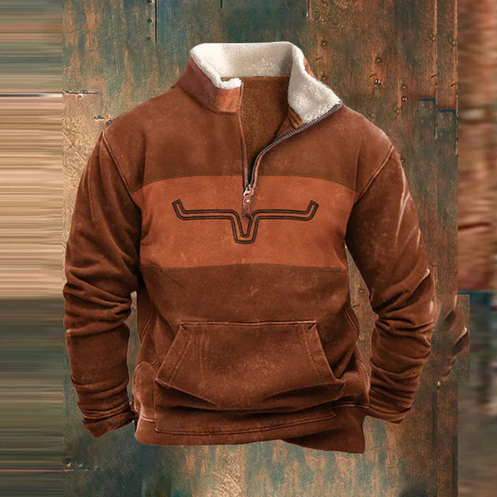 Modieuze herenpullover met halve ritssluiting, veelzijdig en stijlvol voor elke casual of sportieve gelegenheid.