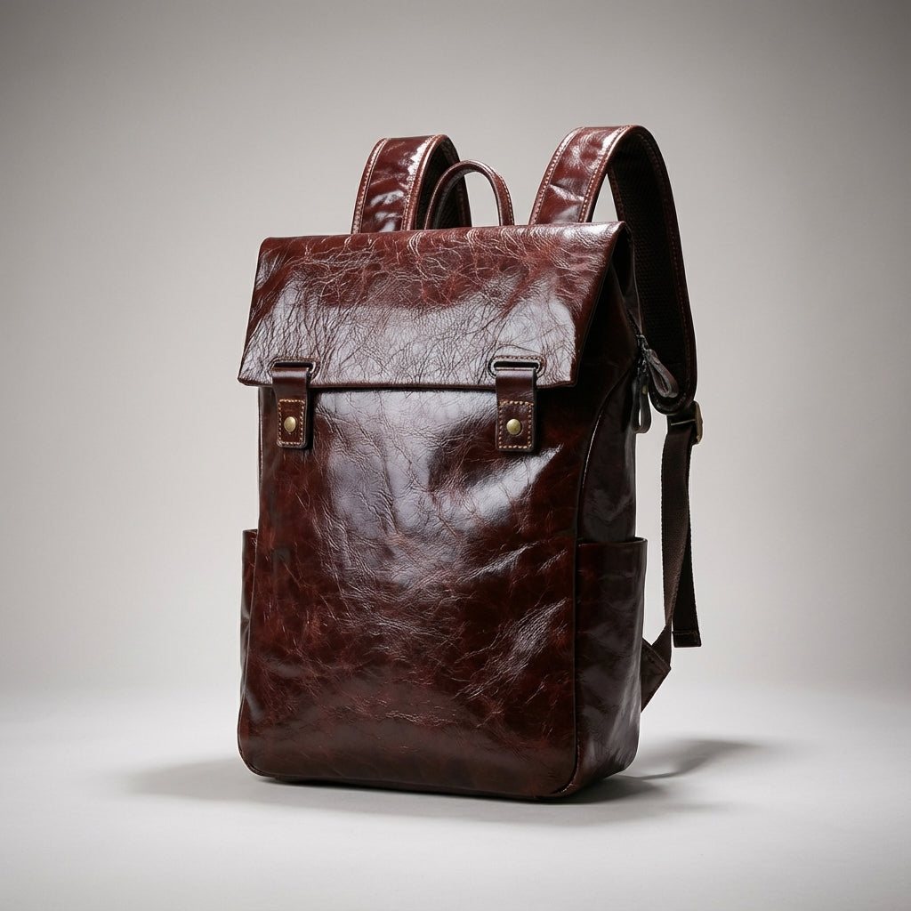 Functionele Leatherlyx runderleren rugzak, perfect als laptoptas, werktas of reistas. Ideaal voor dagelijks gebruik.