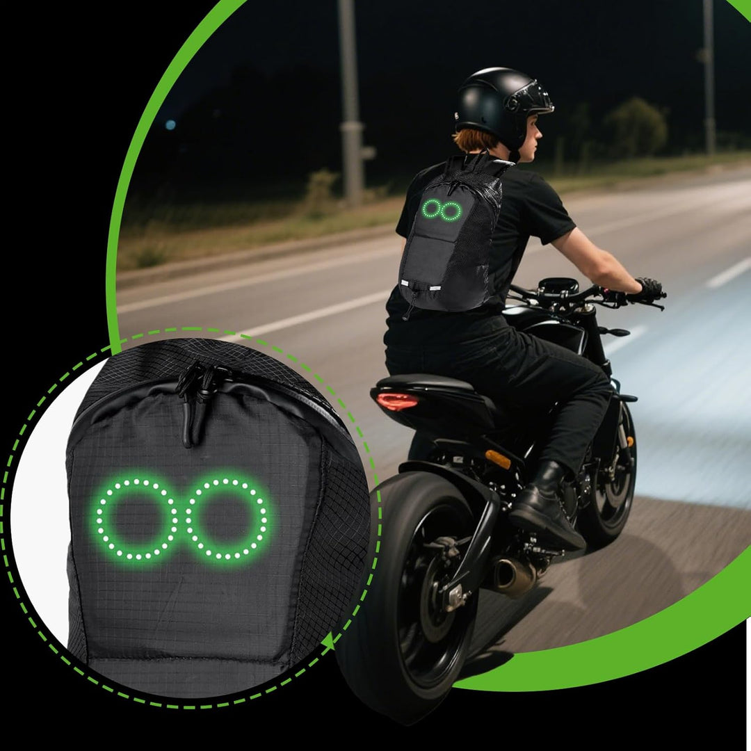 Stijlvolle lichtgevende rugzak met LED-verlichting die synchroniseert met muziek, perfect voor feestjes en urban trips.