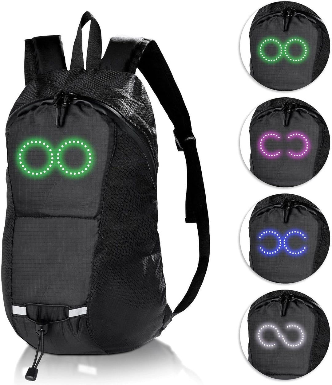 Urban LED rugzak voor heren en dames, waterdicht en met muziekgereageerde verlichting voor festivals en fietsers.