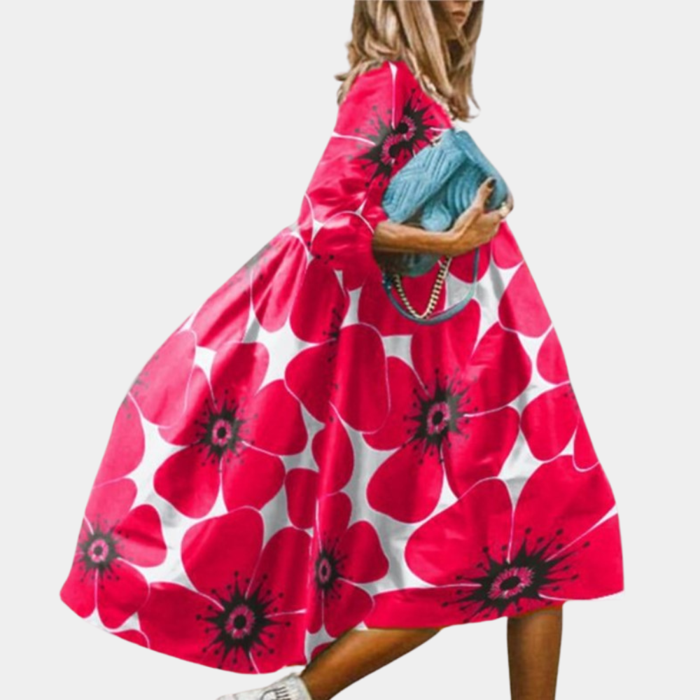 Melinda zomerjurk voor dames in groen, kaftanstijl, comfortabel voor warme dagen.