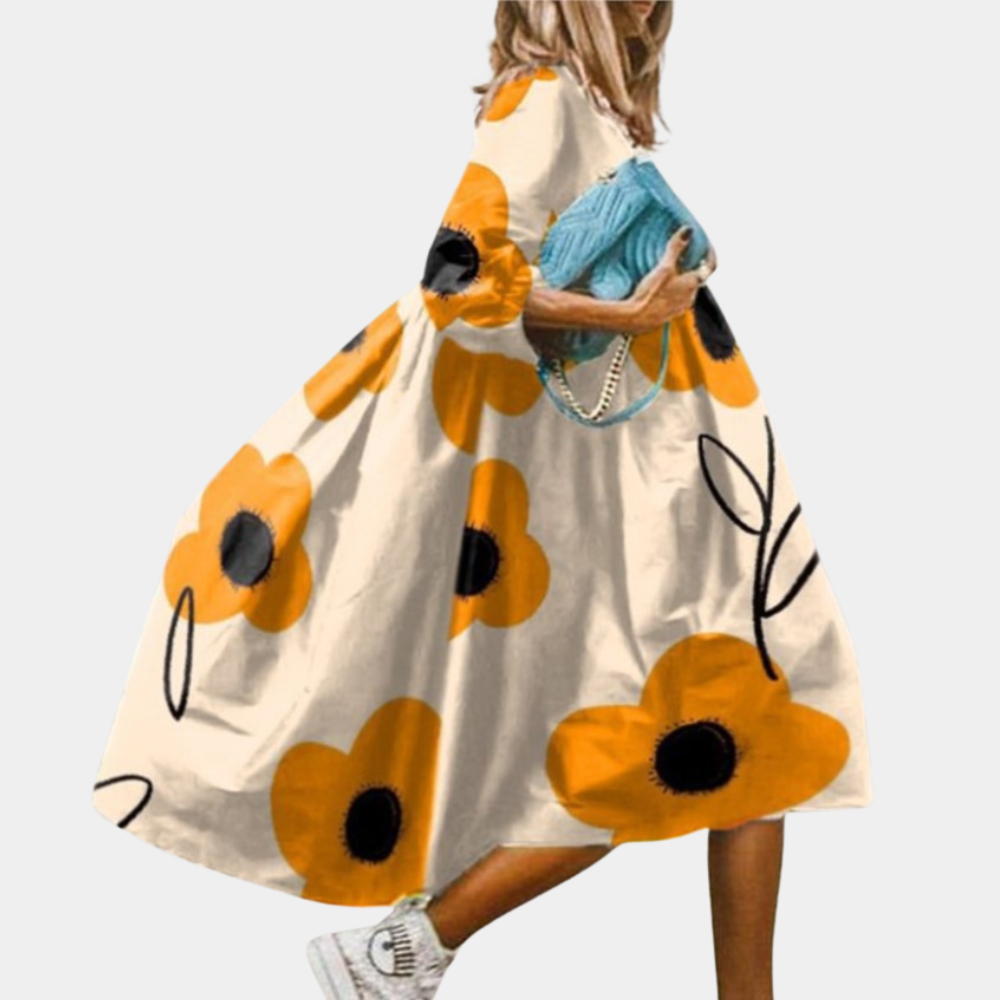 Melinda zomerjurk voor dames in groen, kaftanstijl, comfortabel voor warme dagen.