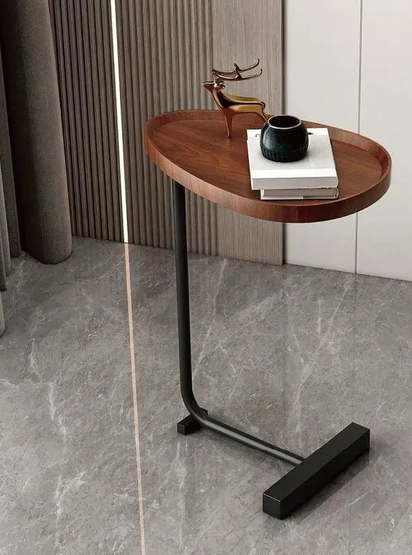 Bovenaanzicht van de moderne bijzettafel, toont strak design en functionaliteit.