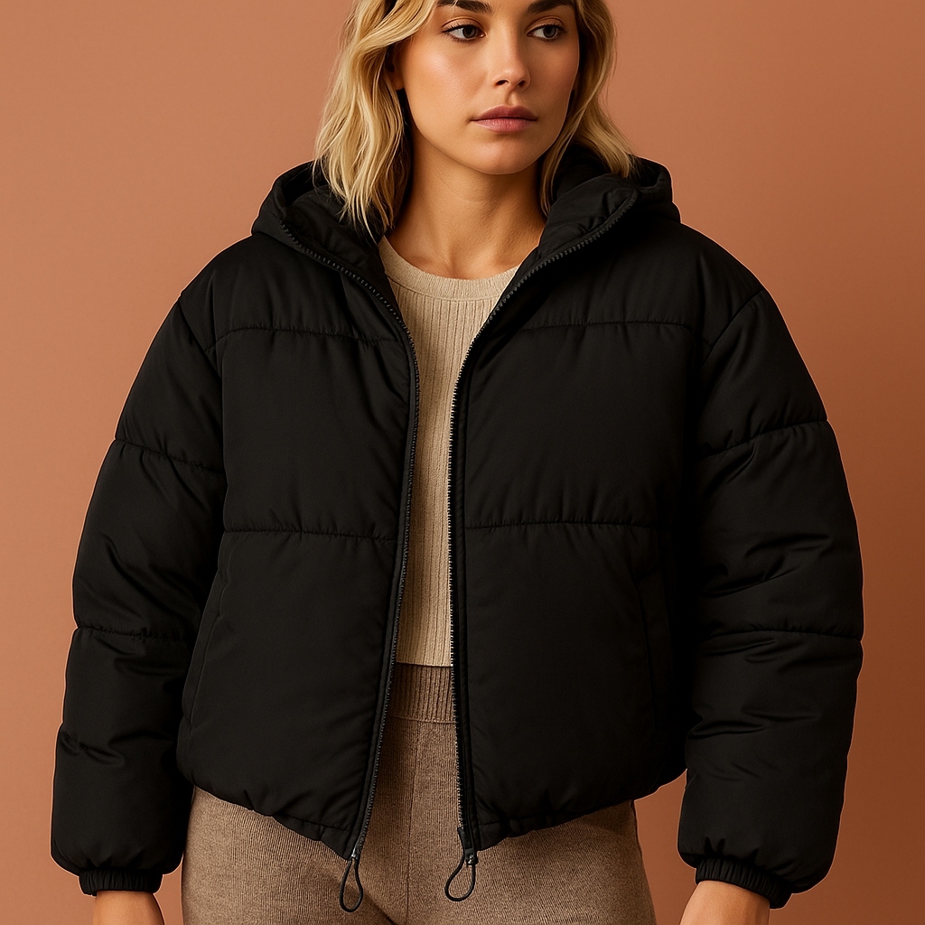 Stijlvolle oversized gewatteerde dames winterjas. Comfortabel en warm, perfect voor koude dagen.