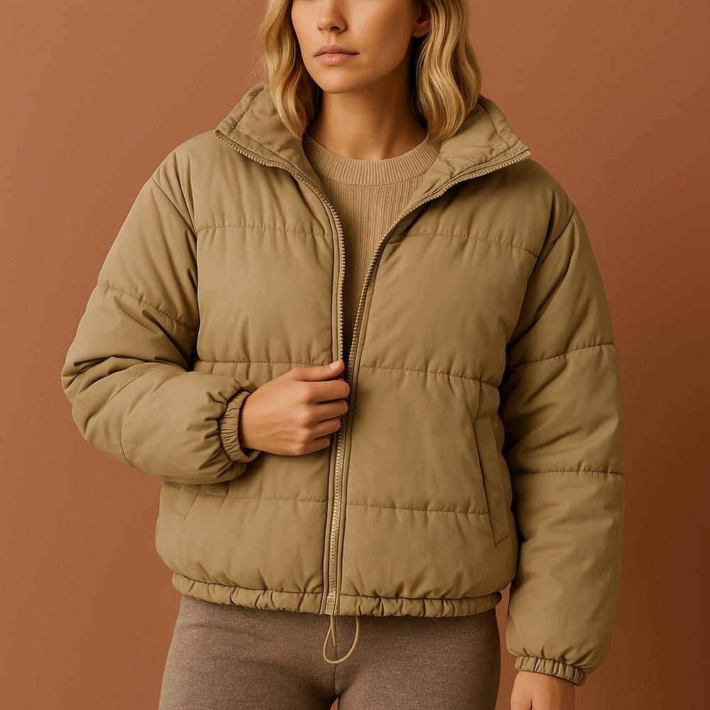 Trendy gewatteerde donsjas voor dames, oversized model. Ideaal als warme herfst- of winterjas.