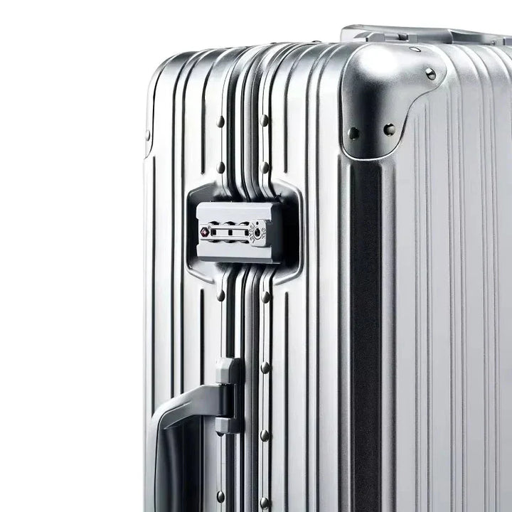 Stijlvolle unisex aluminium magnesium zakenreiskoffer. Harde duurzame koffer met TSA slot.