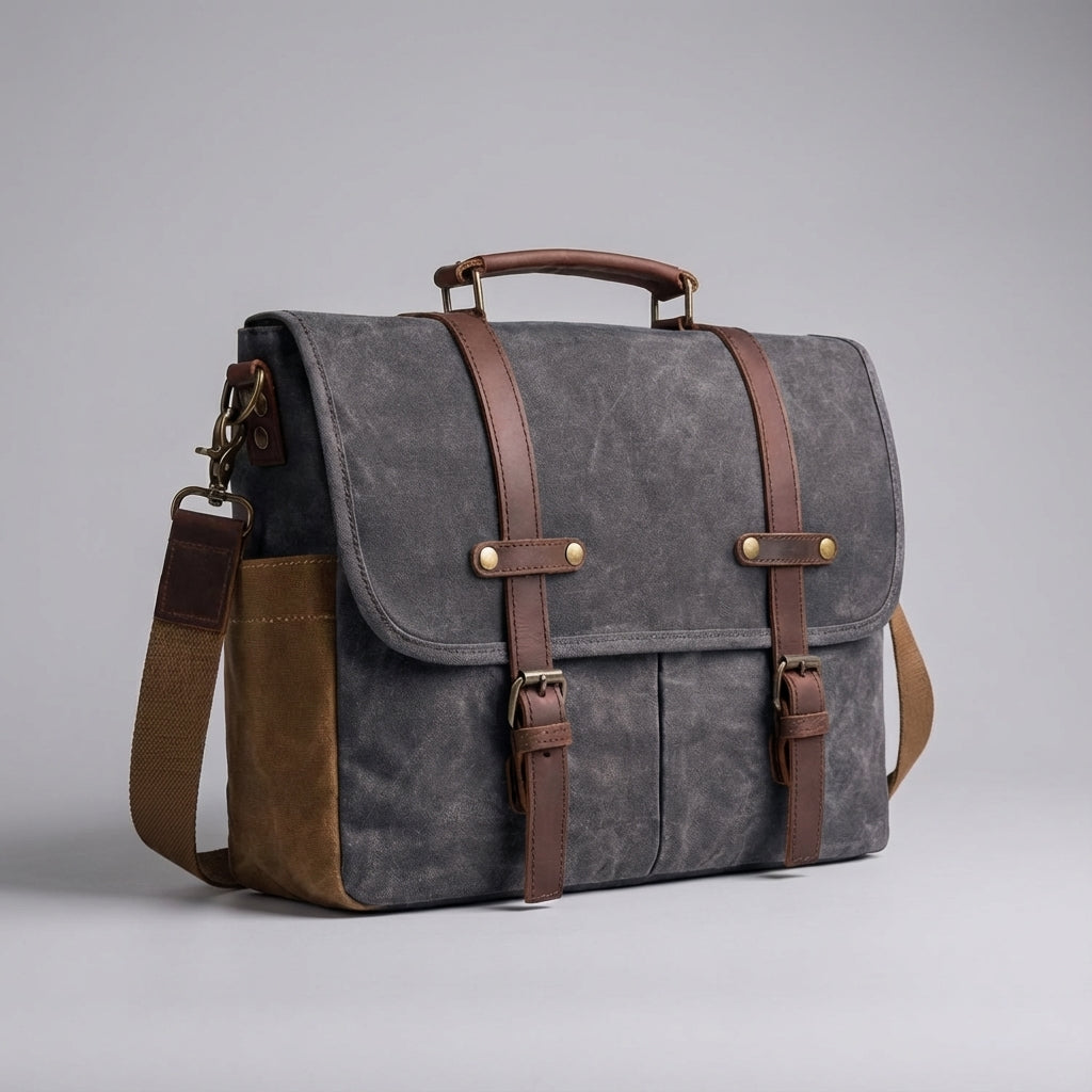 Leren crossbody tas MetroSatchel met meerdere vakken voor optimale organisatie, geschikt voor laptop en documenten.