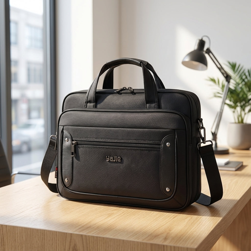 Stijlvolle UrbanBrief canvas laptoptas, ruim en unisex, ideaal voor werk, school of zakelijk reizen.