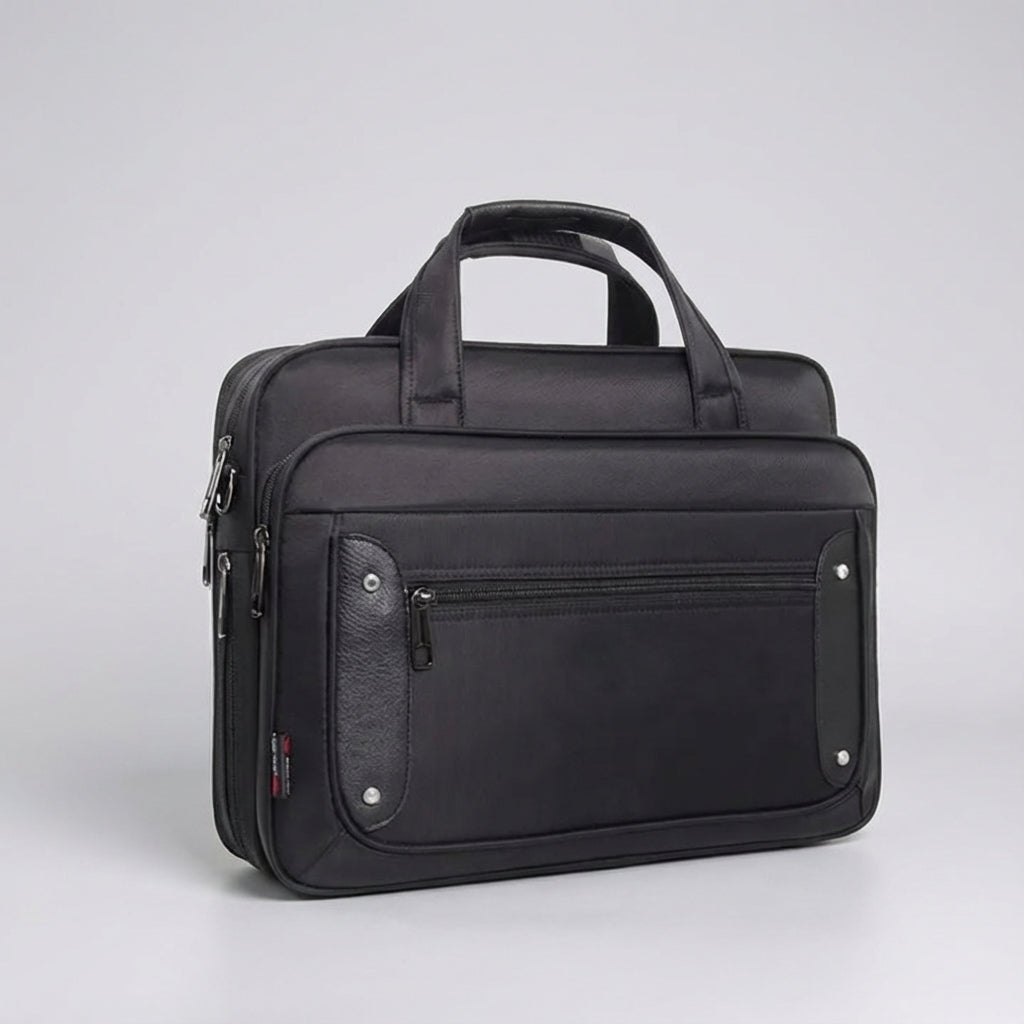 Ruime canvas laptoptas UrbanBrief met veilige organisatie voor laptop, documenten en accessoires, unisex.