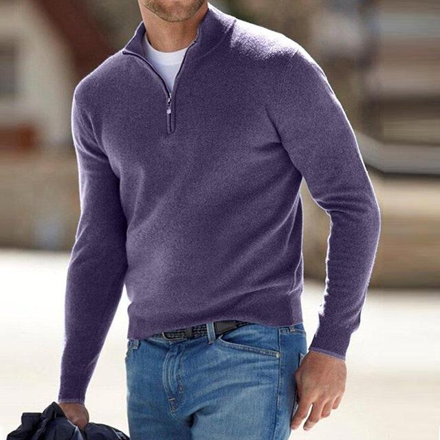 "Stijlvolle V-hals heren pullover, zacht katoenmix, regular fit, ideaal voor casual en formele voorjaarsoutfits."