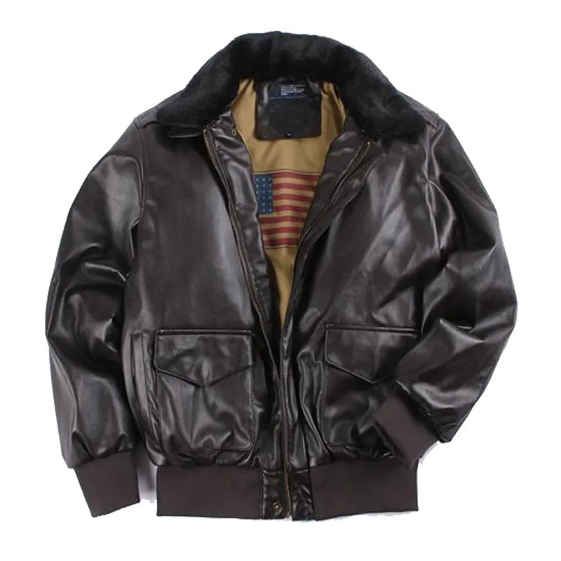 Stijlvolle vintage leren motorjas voor dames. Warme bruine bikerjas, perfect voor winterse dagen.