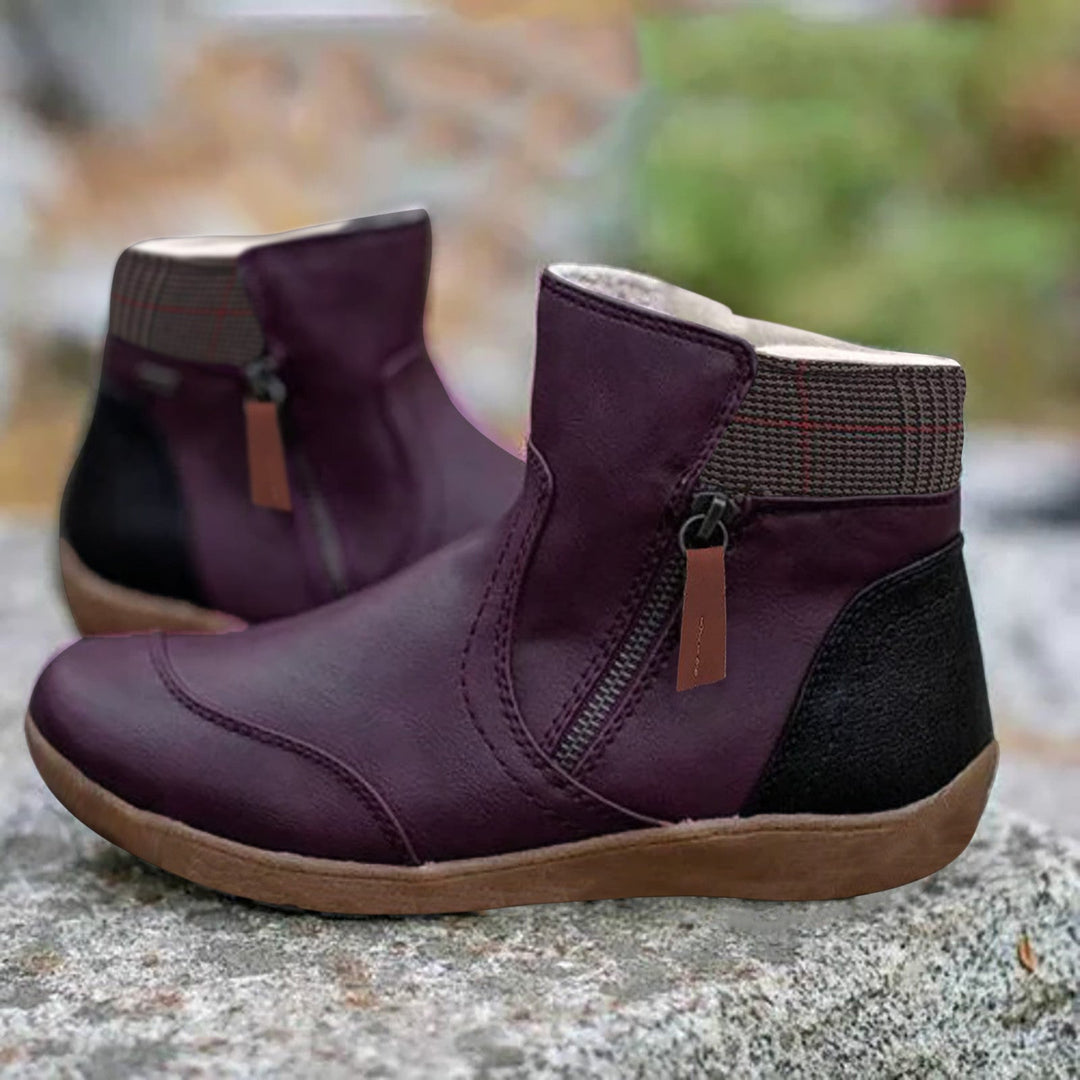 Waterdichte, comfortabele dames enkellaarsjes met anti-slip zool en voetboogondersteuning, perfect voor elk weer.