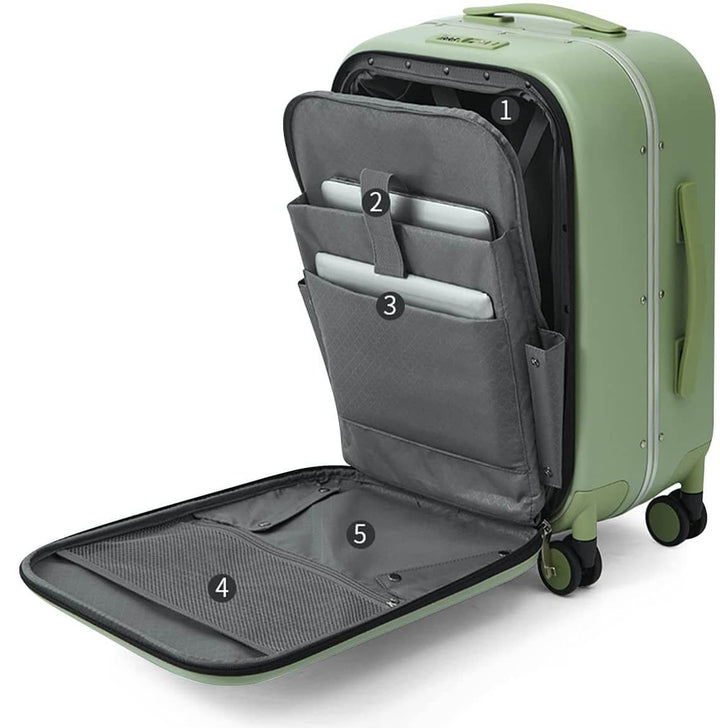Duurzame hardcase reiskoffer met stevig aluminium handvat. Bestand tegen intensief reizen.