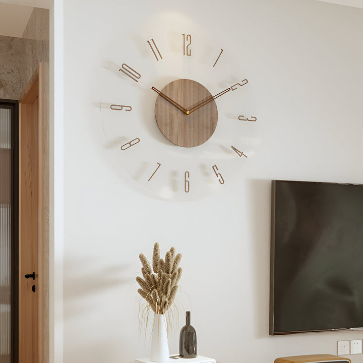 Stille moderne wandklok met strak design, ideaal voor woonkamer decoratie.