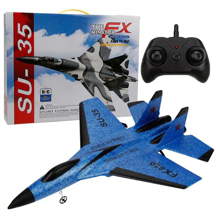 "SU-35 RC straaljager 2.4G, gedetailleerd ontwerp met krachtige motor, kest van flexibel EPP-schuim, opvallende kleur."