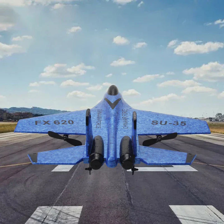 "SU-35 RC straaljager 2.4G, gedetailleerd ontwerp met krachtige motor, kest van flexibel EPP-schuim, opvallende kleur."