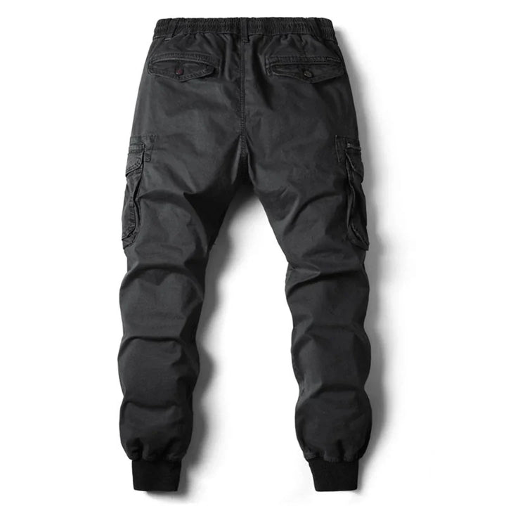 "Tactical cargo broek heren, duurzaam katoen, multifunctionele zakken, stoere streetwear stijl, comfortabele pasvorm."