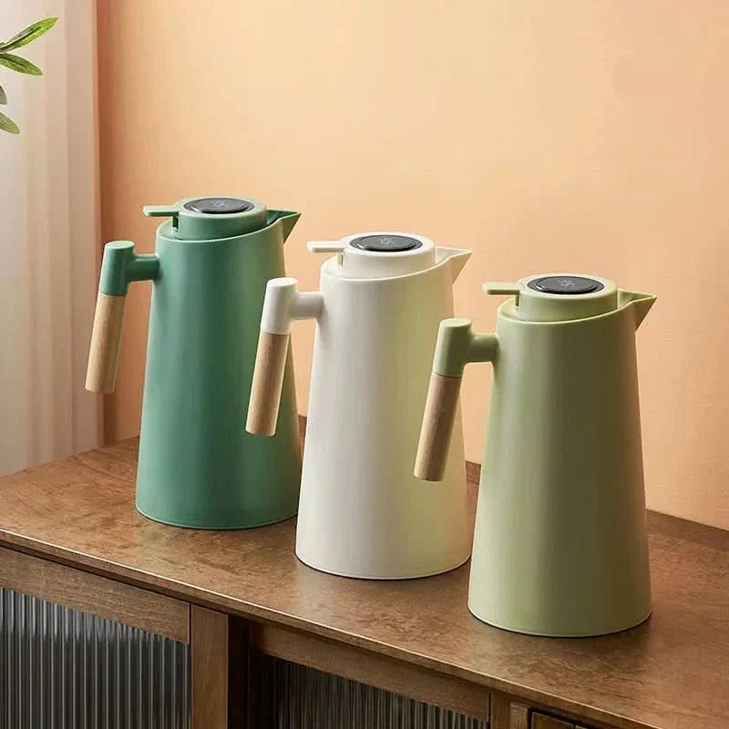 Isolatiekan 1L met display: Stijlvolle dubbelwandige theekan of koffiekan, houdt dranken lang warm of koud.