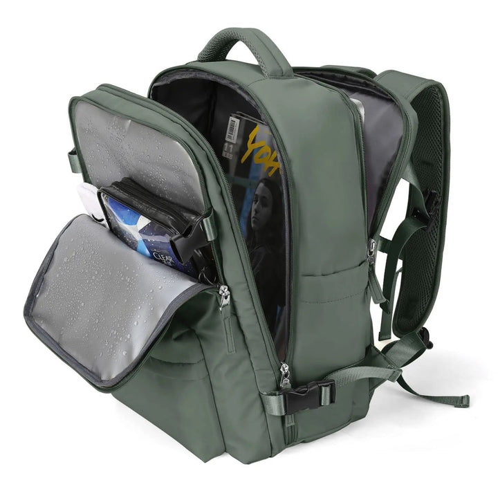 Duurzame TrailSafe Pro backpack voor avontuurlijke reizen en outdooractiviteiten.