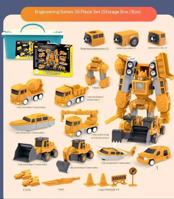 "Transformeerbaar speelgoed: MagnaMix™ graafmachine & mixer, kleurrijke set stimuleert creativiteit en spelplezier."