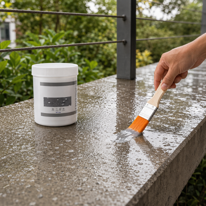 Onzichtbare waterdichte afdichting met transparante rubberpasta, universeel toepasbaar.
