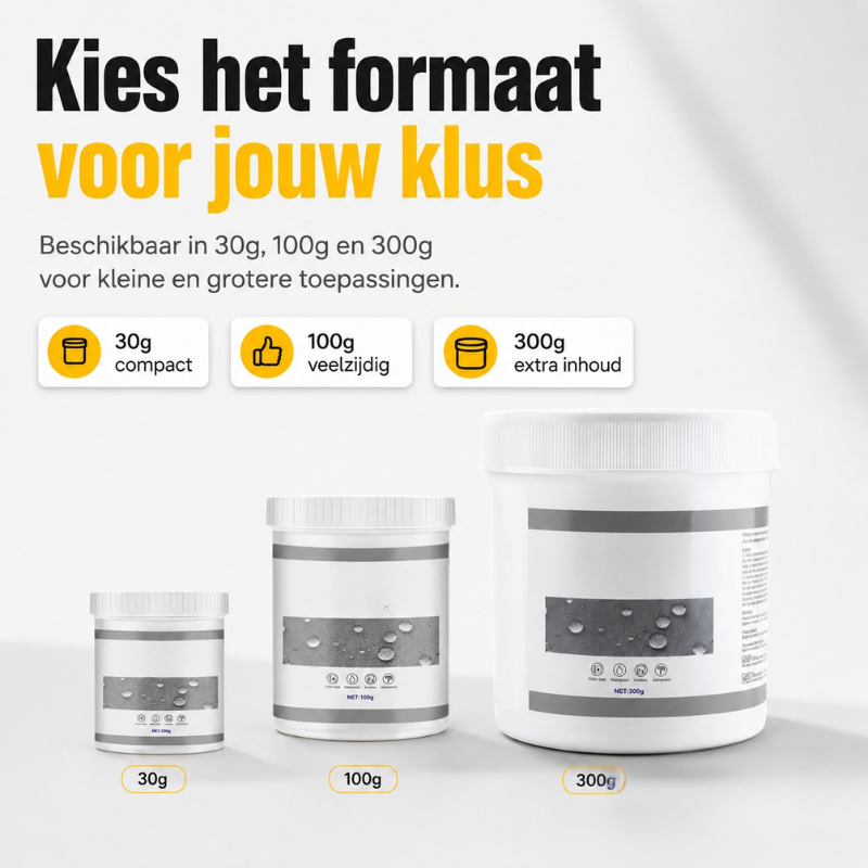 Beschermende waterdichte rubberpasta, transparante sealant voor langdurige vochtwering.