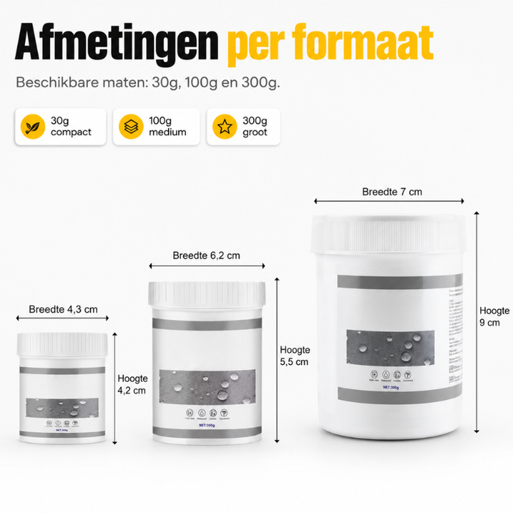 Hoogwaardige transparante rubberpasta voor flexibele, waterdichte afdichting van kieren.