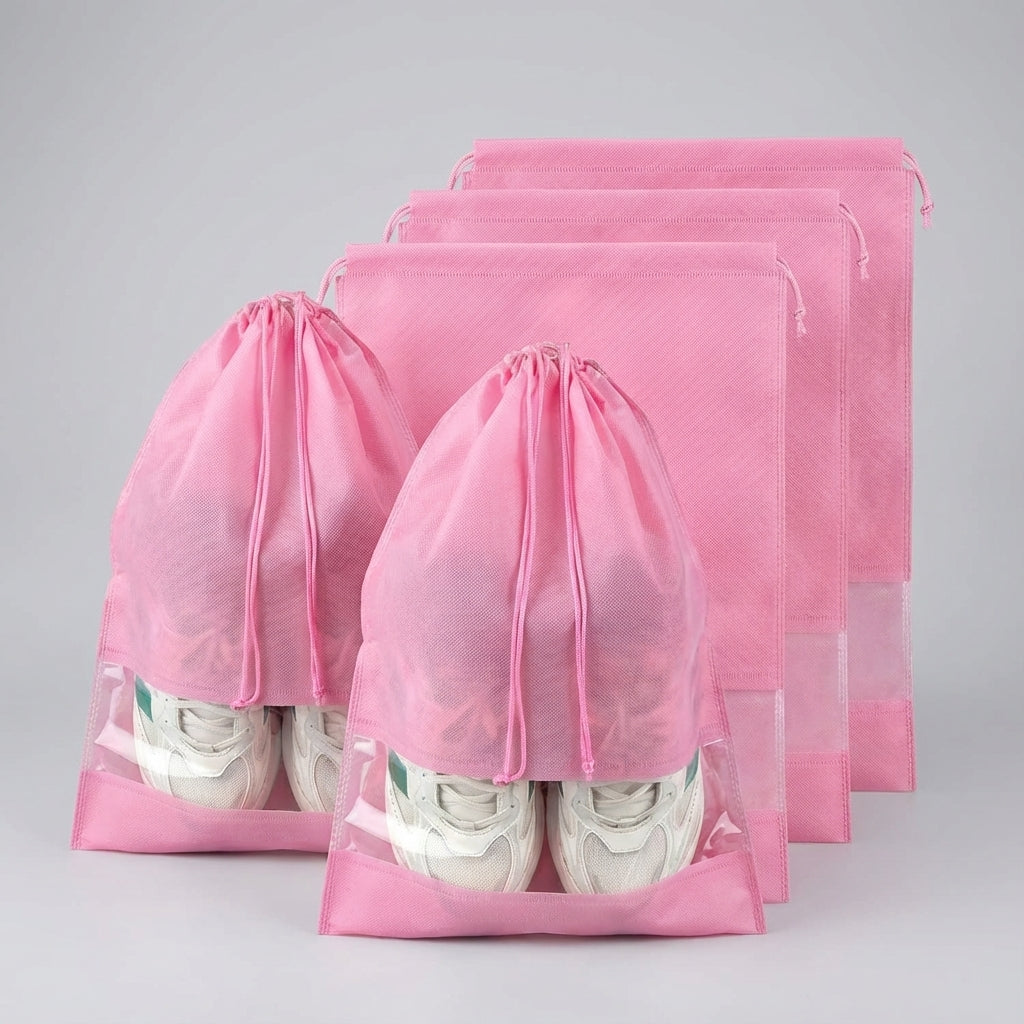 Waterdichte TravelSacko schoenentas met trekkoord; perfect voor het inpakken van schoenen op vakantie.