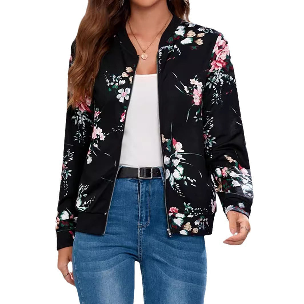 Stijlvol dames bomberjack met trendy bloemenprint. Perfect voor een casual lente/zomer look. Comfortabel en modieus.