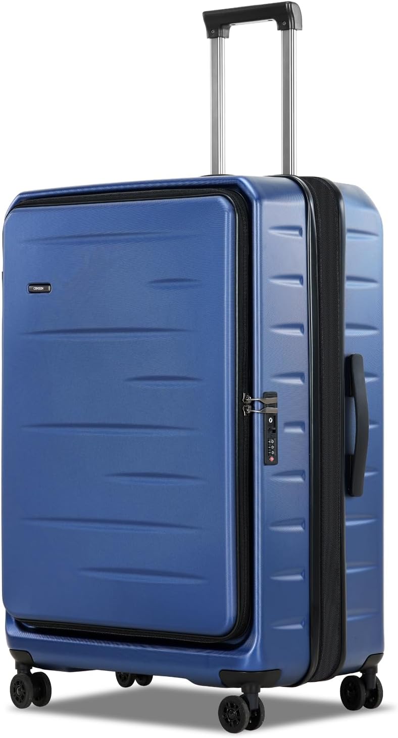 Compacte, uitbreidbare harde koffer met voorklep en TSA-slot, ideaal voor korte trips.