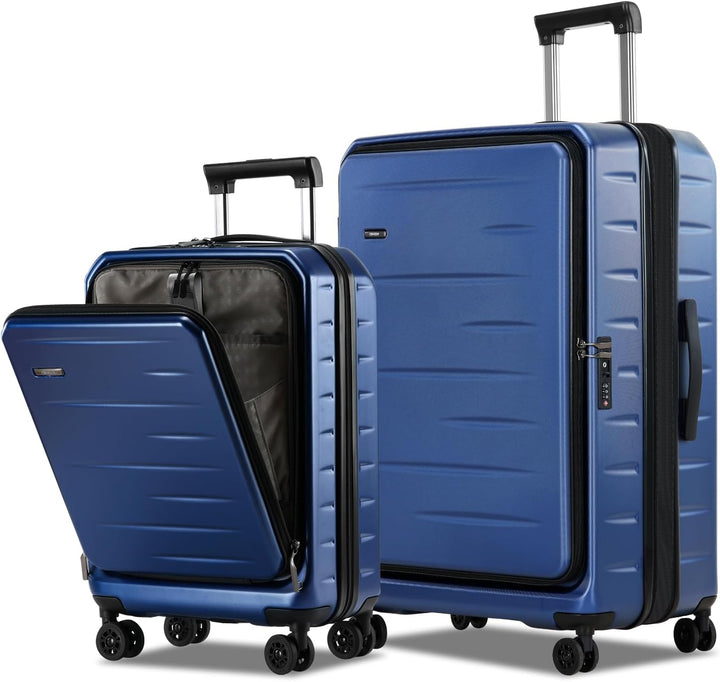 Essentiële reisbagage: uitbreidbare koffer met handige voorklep en veilig TSA-slot.