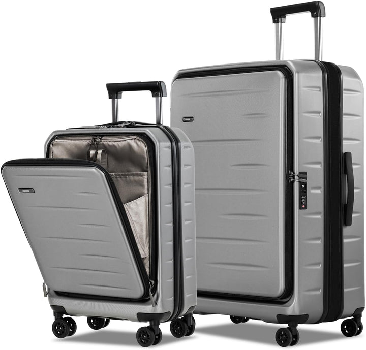 Compacte carry-on reiskoffer set met een slimme voorklep en een betrouwbaar TSA-combinatieslot.