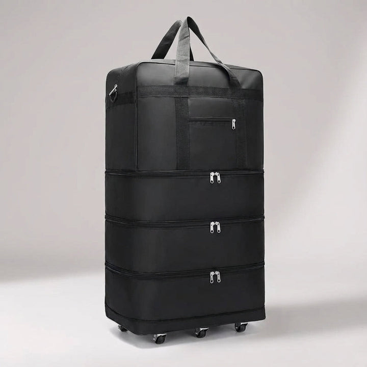 Veelzijdige ExpandRoll reistas, uitbreidbaar en vouwbaar. Te gebruiken als trolley of rugzak, compact reisaccessoire.