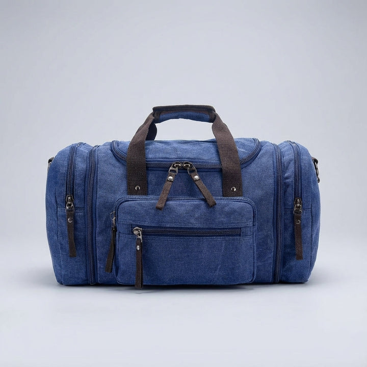 Stijlvolle canvas duffeltas WeekenderPro, uitbreidbaar en perfect als reisbagage. Unisex schoudertas.