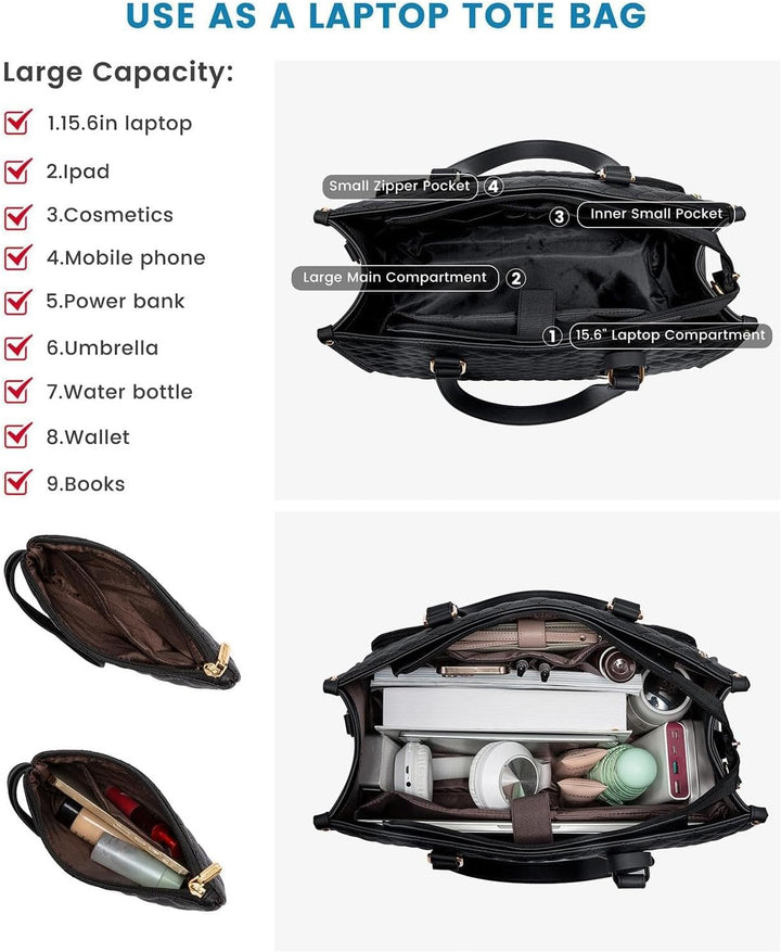 Stijlvolle unisex dagtas gedragen door forens, combineert laptoptas en geïsoleerde lunchtas voor elke werkdag.