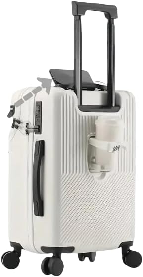 Unisex 20" handbagagekoffer met bekerhouder, USB-poort en TSA-slot voor gemakkelijk reizen.