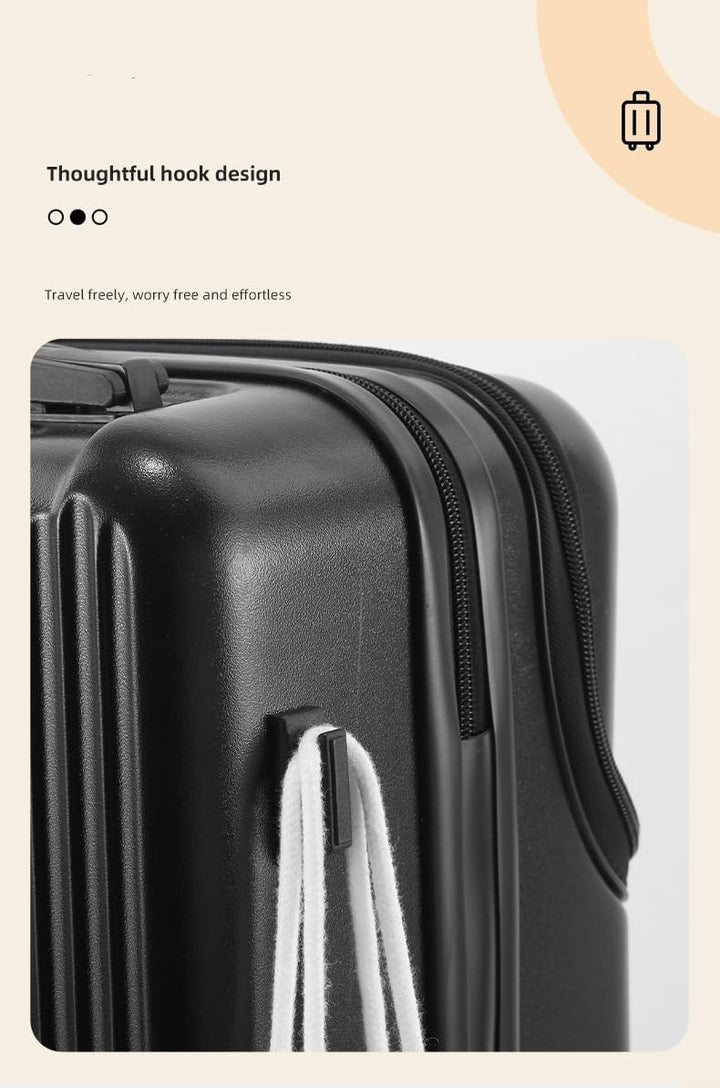 Veilig en oplaadbaar: Handbagagekoffer met TSA-slot, USB-poort en bekerhouder voor moderne reizigers.