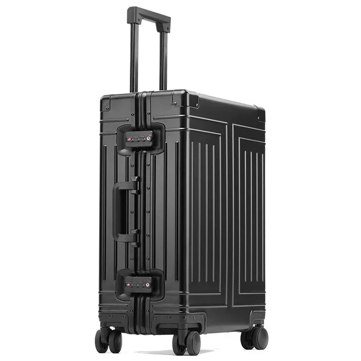 Moderne aluminium bagage koffer Valletta met soepele 360 graden wielen; ideaal voor elke reis.