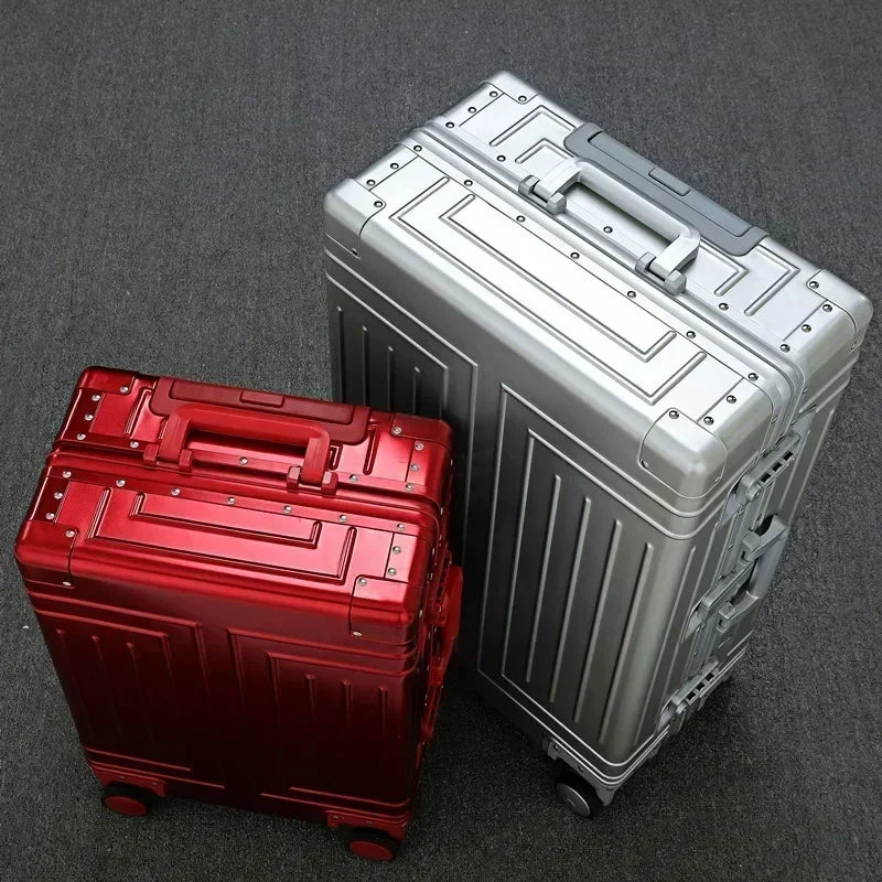 Hardshell reiskoffer van aluminium, unisex design, perfect als handbagage of incheckbagage.