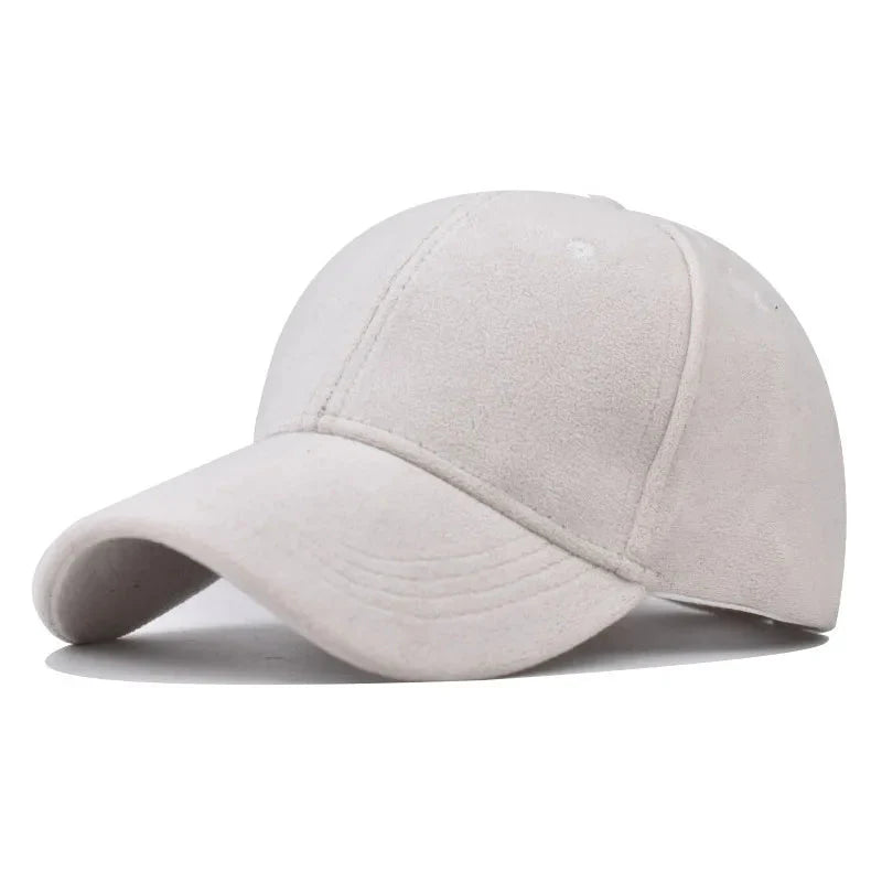 Unisex verstelbare baseballpet van zachte suède-achtige stof, ideaal voor zonnige dagen.